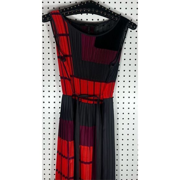 BCBGMAXAZRIA KYLER PLEATED COLOR BLOCKED DRESS size xs - Picture 6 of 9